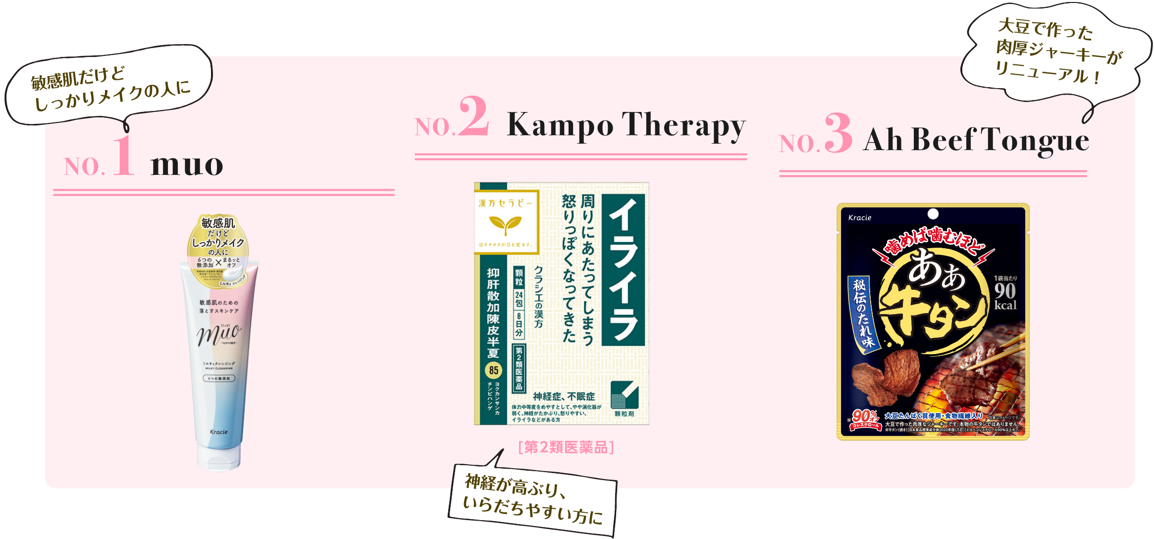NO.1 ma&me NO.2 Shoseiryuto NO.3 Nerunerunerune