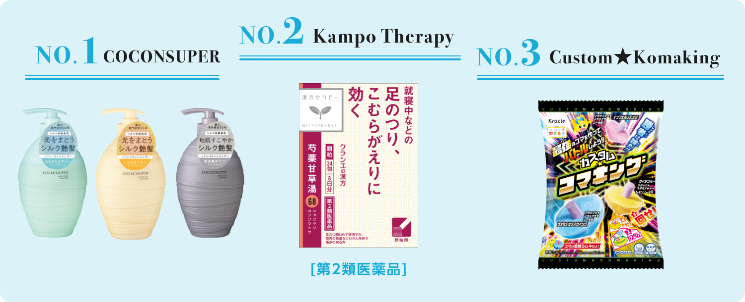 NO.1 COCONSUPER NO.2 Kampo Therapy NO.3 Custom★Komaking