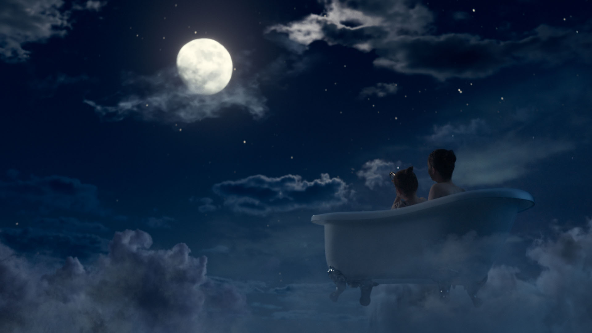 マー＆ミー「雲の中のお風呂」篇夜30秒