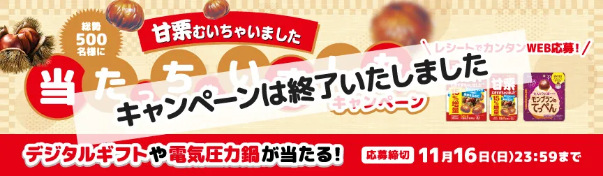 総勢500名様に当たっちゃいましたキャンペーンは終了いたしました