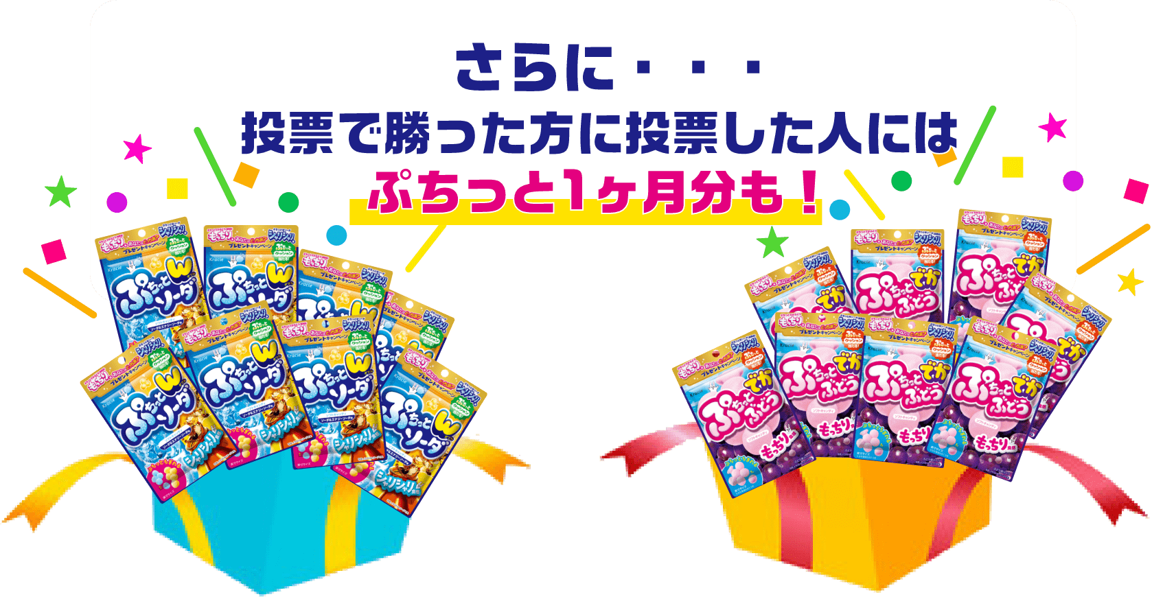 さらに・・・投票で勝った方に投票した人にはぷちっと1ヶ月分も！