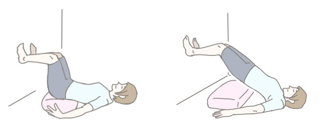 壁を使った逆転のポーズのイラスト