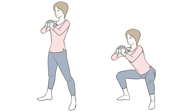 相撲スクワット（ワイドスクワット）のやり方のイラスト②