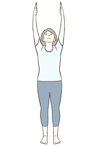 太陽を仰ぐポーズのイラスト