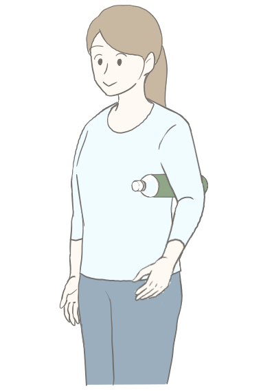 脇はさみのやり方のイラスト