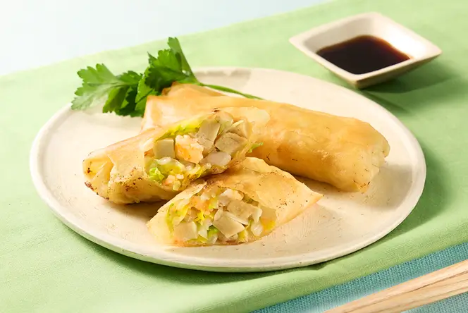 キャベツのふんわり海老春巻き