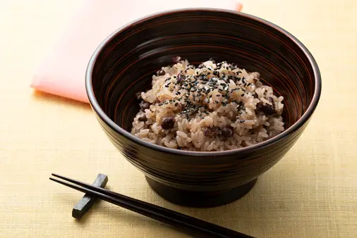 レンジでつくる　小豆おこわ