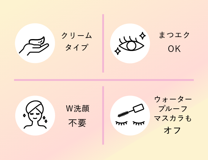 クリームタイプ まつエクOK W洗顔不要 ウォータープルーフマスカラも オフ
