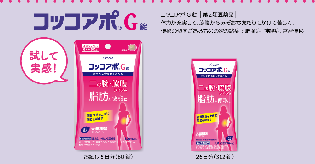 余分な脂肪をデトックス! 太り方に合わせて選べるコッコアポシリーズ|コッコアポ|クラシエ