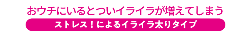 おウチにいるとついイライラが増えてしまう ストレス！によるイライラ太りタイプ