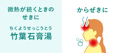 微熱が続くときのせきに からぜきに 竹葉石膏湯（ちくようせっこうとう）