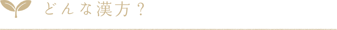 どんな漢方？
