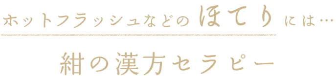 ホットフラッシュなどのほてりには…紺の漢方セラピー