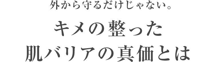 外から守るだけじゃない。キメの整った肌バリアの真価とは