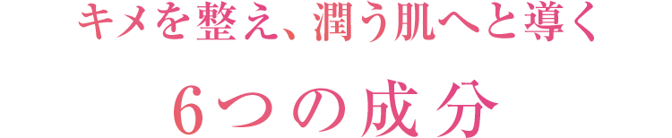 キメを整え、潤う肌へと導く6つの成分