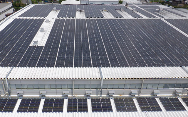 津島工場で太陽光発電システムが稼働