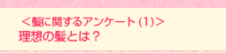 <髪に関するアンケート(1)>理想の髪とは?
