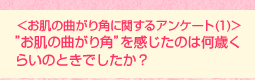 <お肌の曲がり角に関するアンケート (1)>”お肌の曲がり角”を感じたのは何歳くらいのときでしたか?